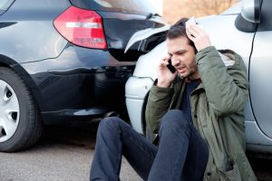 man on the phone car accident