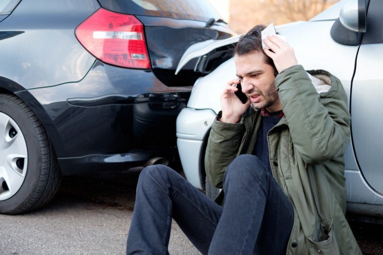 man on the phone car accident