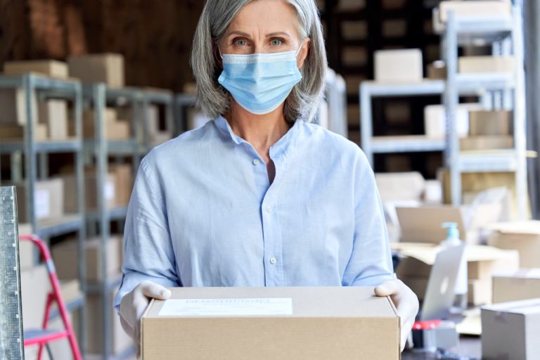 A woman doing some dropshipping