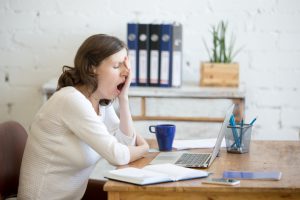 employee yawning