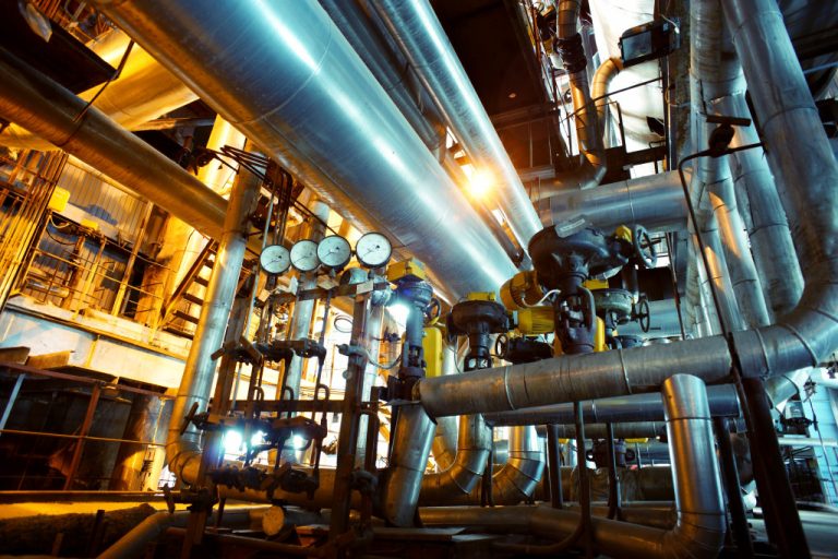 equipment pipes in industrial factory