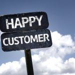 happy customer sign